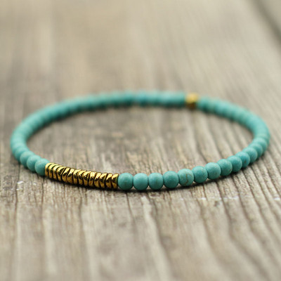 Νέο ανδρικό βραχιόλι 4mm Αντίκες Χρυσό Βραχιόλι από πέτρα αιματίτη από φυσικό ξύλινο βραχιόλι Homme Διαλογισμός με χάντρες Brazalete Pulsera