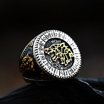 Beier Fashion Viking Rune μοτίβο Νύχι αρκούδας Κέλτικος κόμπος Δαχτυλίδι από ανοξείδωτο ατσάλι Ανδρικά πανκ κοσμήματα BR8-739