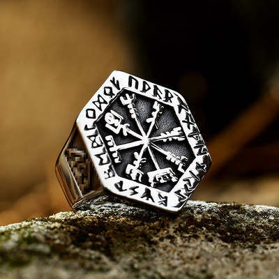 Beier modes vikingu rūnu raksts Lāča nags ķeltu mezgls Gredzens no nerūsējošā tērauda vīriešu panka rotaslietas BR8-739