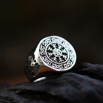 Beier modes vikingu rūnu raksts Lāča nags ķeltu mezgls Gredzens no nerūsējošā tērauda vīriešu panka rotaslietas BR8-739