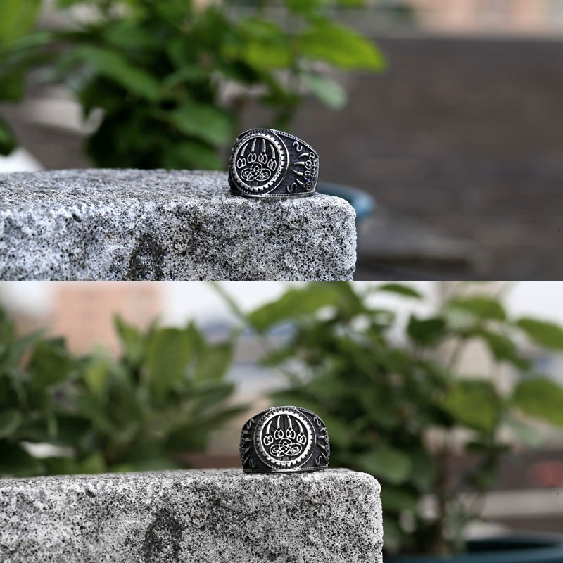 Beier modes vikingu rūnu raksts Lāča nags ķeltu mezgls Gredzens no nerūsējošā tērauda vīriešu panka rotaslietas BR8-739