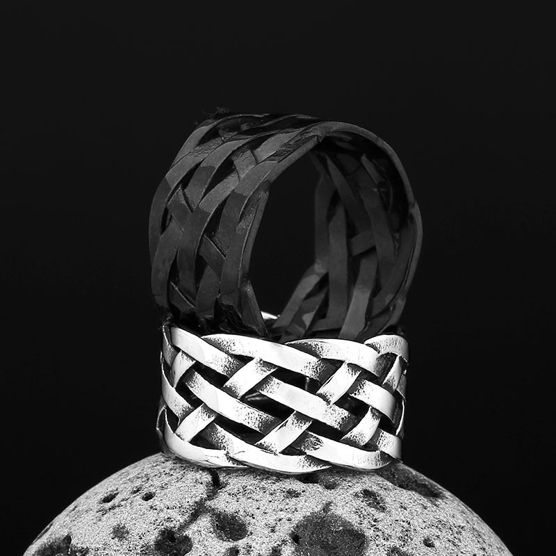 Trendi 316L rozsdamentes acél nagykereskedelmi ár Viking szövésű gyűrű férfi nőknek Vintage báj polírozott ékszer tiniknek ajándék