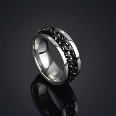 Modni prstenovi od nehrđajućeg čelika za par, lanac koji se okreće, punk ženski nakit za muškarce, poklon za zabavu