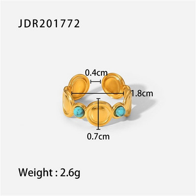 Youthway uue disainiga looduslikust kivist roostevabast terasest sõrmus naiste veekindlad stiilsed kuldsed ehted 2022 UUS komplekt