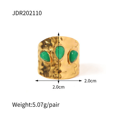 Youthway uue disainiga looduslikust kivist roostevabast terasest sõrmus naiste veekindlad stiilsed kuldsed ehted 2022 UUS komplekt