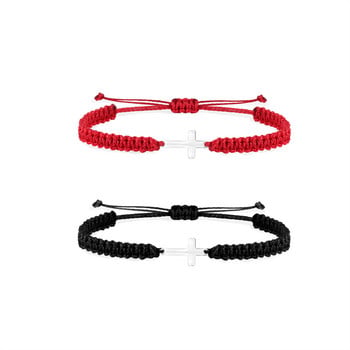 Vintage Κορδόνι Σταυρός Χειροποίητο Ρυθμιζόμενο Πλεκτό Βραχιόλι για Γυναικεία Ανδρικά Γούρια Pray Yoga Bracelet Κοσμήματα Ζευγάρια Τυχερό δώρο