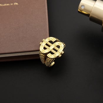 Δαχτυλίδι Υπερβολικό Δολάριο Γυναικεία Ανδρικά Μοντέρνα κοσμήματα Δώρο Hip Hop Rock Money Δαχτυλίδι με δυνατότητα αλλαγής μεγέθους