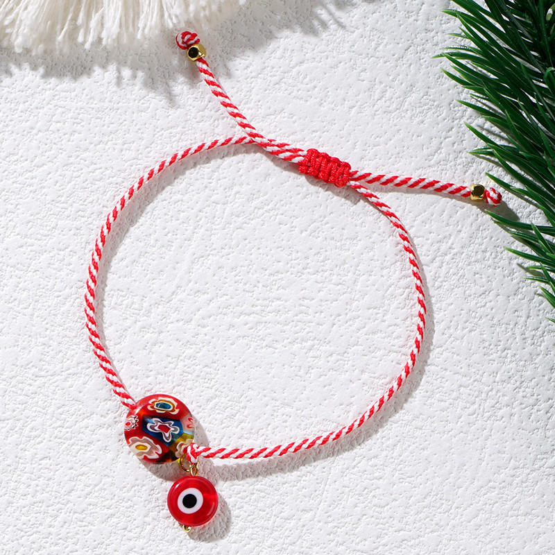 Shinus 2024 Martis seeria klaasist kurja silma ja tuhande lillega klaashelmestest ehted Kreeka märtsikäevõru naistele kohtingkingitus