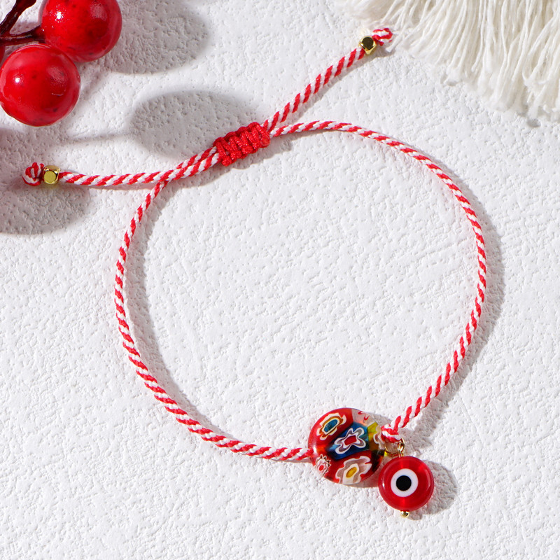 Shinus 2024 Martis seeria klaasist kurja silma ja tuhande lillega klaashelmestest ehted Kreeka märtsikäevõru naistele kohtingkingitus