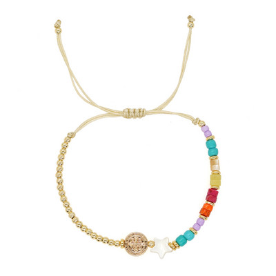 Go2boho Summer Beach Shell Star Jeesuse risti käevõru Kullatud Boho moevõlu ehted