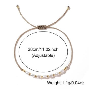 Shinus Проста въжена нишка с имитация на перли с много медни семена Минималистични гривни с мъниста 2024 г. Нови модни бижута за жени Мъже