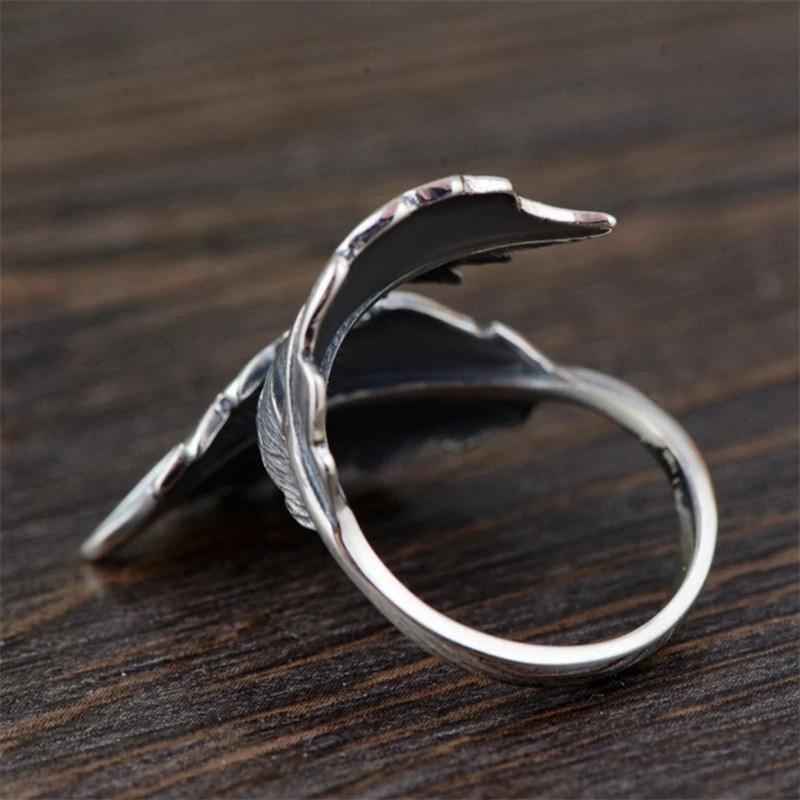 Huitan Punk Leaf Nyitógyűrű Női Antik Ezüst Szín Hip Hop Lányok Kiegészítők Vintage Gyűrűk Állítható ujjú ékszerek