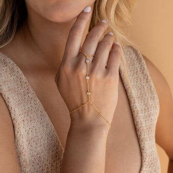 Κρυστάλλινα βραχιόλια χεριών για γυναίκες Μινιμαλιστικό βραχιόλι με αλυσίδα χεριών με ντεκόρ Ζιργκόν Statement Summer Jewelry Gift for Her