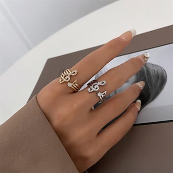 Моден златен, сребърен цвят, циркон, пръстен с музикална нота, тенденция, отворени медни пръстени за жени, изящни бижута за пръсти, сватбена украса