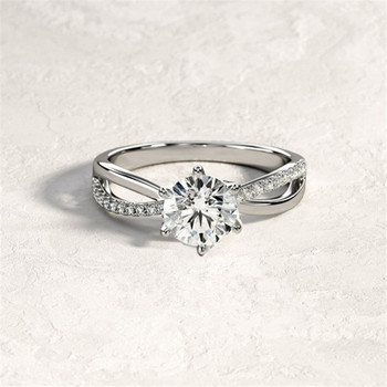 Модни дамски бижута Пръстен Елегантен кристален пръстен със стрази за дамски аксесоари Булка Сватбено парти Пръстен Подарък Годежни пръстени