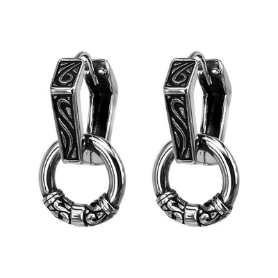 Gothic Full Skull Hoop Auskari Spoku Galva Hipoalerģiski Auskari Vīriešu Forša Pankroka Trend Rotaslietas