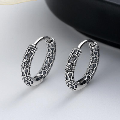 Gothic Full Skull Hoop Auskari Spoku Galva Hipoalerģiski Auskari Vīriešu Forša Pankroka Trend Rotaslietas