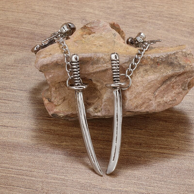 Gothic Full Skull Hoop Auskari Spoku Galva Hipoalerģiski Auskari Vīriešu Forša Pankroka Trend Rotaslietas