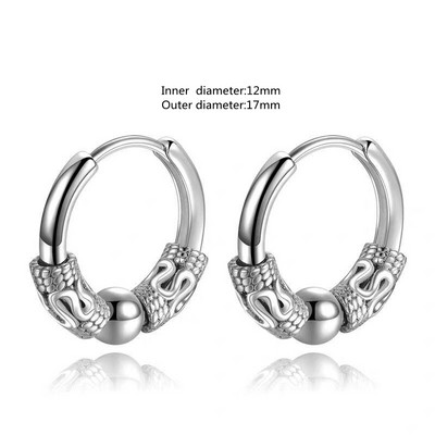 Gothic Full Skull Hoop Auskari Spoku Galva Hipoalerģiski Auskari Vīriešu Forša Pankroka Trend Rotaslietas
