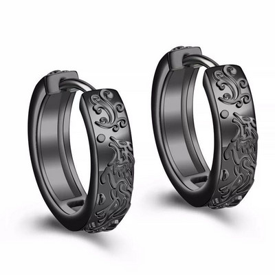 Gothic Full Skull Hoop Auskari Spoku Galva Hipoalerģiski Auskari Vīriešu Forša Pankroka Trend Rotaslietas