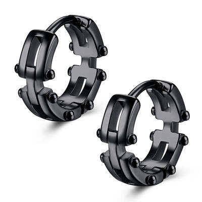 Gothic Full Skull Hoop Auskari Spoku Galva Hipoalerģiski Auskari Vīriešu Forša Pankroka Trend Rotaslietas