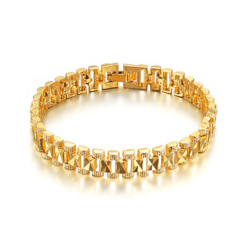 Ανδρικά βραχιόλια με αλυσίδα χεριών Chunky Ανδρικά Χονδρική Bijoux homme Χρυσό Χρώμα Βραχιόλι με σύνδεσμο αλυσίδας για άνδρες Κοσμήματα pulseira masculina
