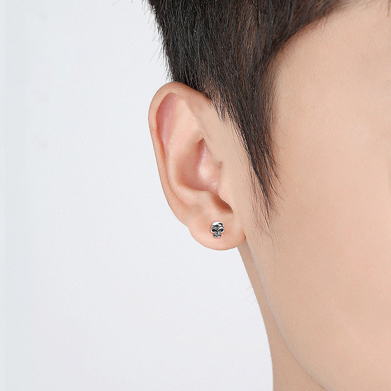 Mood Punk Skull Minikõrvarõngad Roostevabast Terasest Klassikalise Disainiga Skelett Väikesed Nõelkõrva Ehted Peokingitused Naistele Mehed