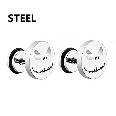 1 paar moodne punk ümmargune kooki kõrvarõngad meestele naistele naeratus Halloweeni kõrvitsa peaga kõrvarõngad roostevabast terasest ehted kingitused