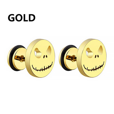 1 paar moodne punk ümmargune kooki kõrvarõngad meestele naistele naeratus Halloweeni kõrvitsa peaga kõrvarõngad roostevabast terasest ehted kingitused