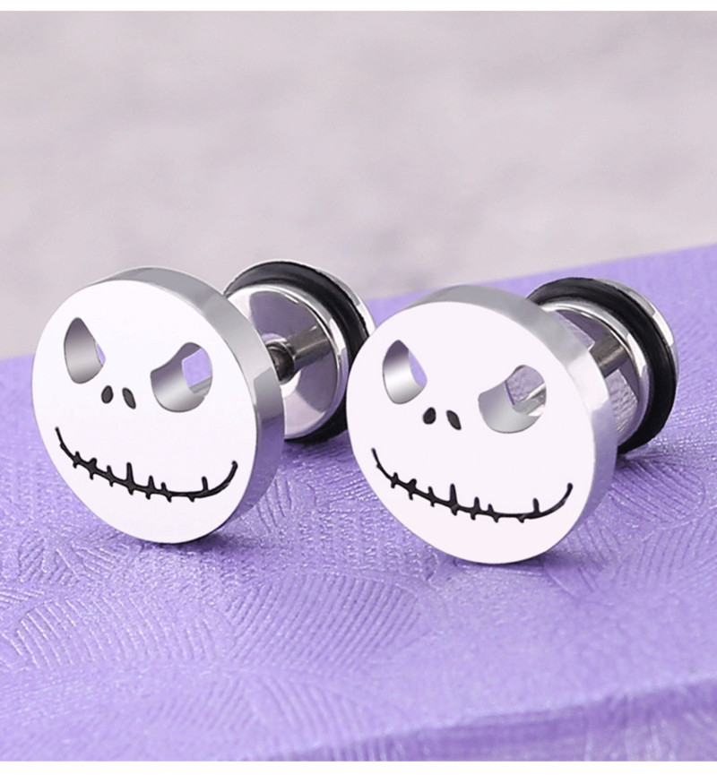 1 paar moodne punk ümmargune kooki kõrvarõngad meestele naistele naeratus Halloweeni kõrvitsa peaga kõrvarõngad roostevabast terasest ehted kingitused