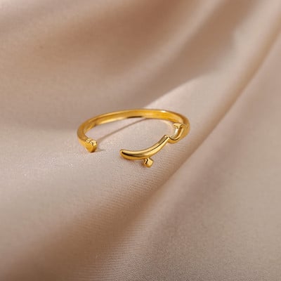Stainless Steel Arabic Ring Jewelry Open Adjustable Love Statement Muslim Rings For Women Islamic Jewellry Wedding Gift Anillos