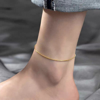 e-Manco Snake Chain Anklet από ανοξείδωτο ατσάλι με ρυθμιζόμενη αλυσίδα Δώρα στον αστράγαλο για γυναίκες κορίτσια Αξεσουάρ κοσμημάτων