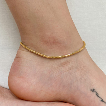 e-Manco Snake Chain Anklet από ανοξείδωτο ατσάλι με ρυθμιζόμενη αλυσίδα Δώρα στον αστράγαλο για γυναίκες κορίτσια Αξεσουάρ κοσμημάτων
