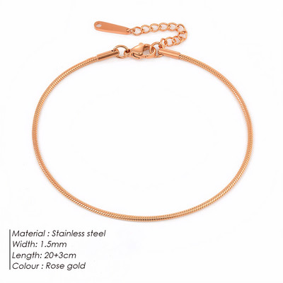 e-Manco Snake kett pahkluu roostevabast terasest reguleeritav kett pahkluu Kingitused naistele Tüdrukutele Ehted Aksessuaarid