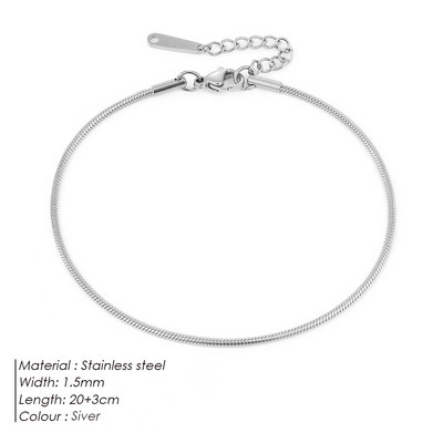 e-Manco Snake kett pahkluu roostevabast terasest reguleeritav kett pahkluu Kingitused naistele Tüdrukutele Ehted Aksessuaarid