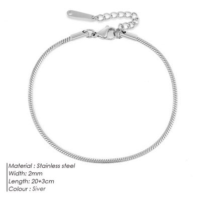 e-Manco Snake kett pahkluu roostevabast terasest reguleeritav kett pahkluu Kingitused naistele Tüdrukutele Ehted Aksessuaarid