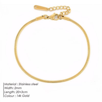 e-Manco Snake kett pahkluu roostevabast terasest reguleeritav kett pahkluu Kingitused naistele Tüdrukutele Ehted Aksessuaarid