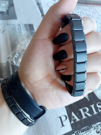 Νέο βραχιόλι από ανοξείδωτο ατσάλι μαύρο γερμανίου με μαγνητικό σύνδεσμο αλυσίδας για γυναίκες Άνδρες Health Care Energy Jewelry βραχιόλι ροχαλητού