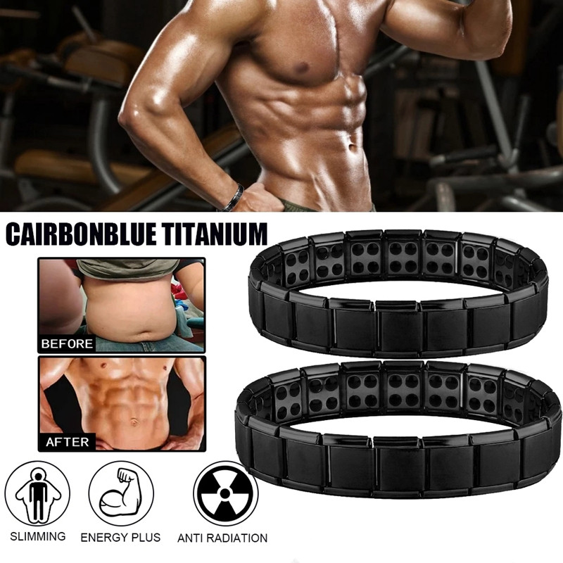 Jauna nerūsējošā tērauda melna germānija magnētiskā ķēdes aproce sievietēm vīriešiem veselības aprūpe enerģijas rotaslietas krākšanas rokassprādze