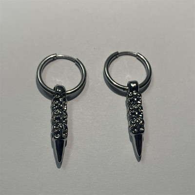 2 τμχ 316L ανοξείδωτο ατσάλι μόδας γοτθικά σκουλαρίκια σφαίρα κρανίου, κρεμαστό κρανίο Υποαλλεργικότητα Κοσμήματα για διάτρηση χόνδρου στο αυτί