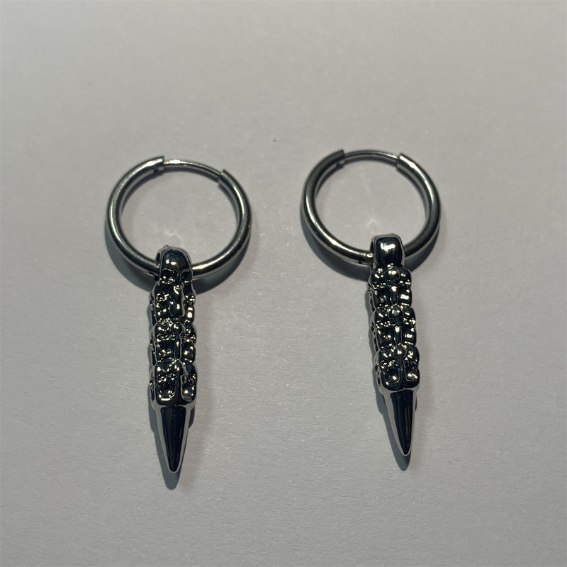 2 τμχ 316L ανοξείδωτο ατσάλι μόδας γοτθικά σκουλαρίκια σφαίρα κρανίου, κρεμαστό κρανίο Υποαλλεργικότητα Κοσμήματα για διάτρηση χόνδρου στο αυτί