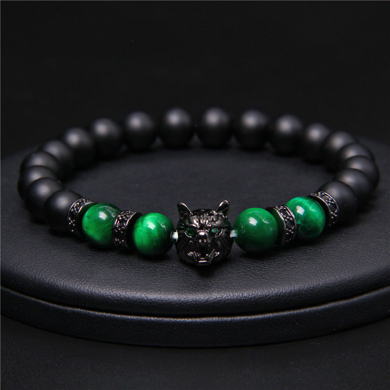 Metallhundi pea võlu meeste käevõru tiigrisilm laavakivi helmestega käevõrud sõbrale ehted aroomiteraapia eeterlike õlide hajuti kingitused