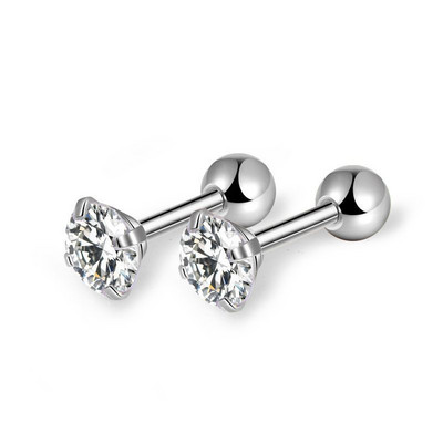 1 par klasičnih CZ/loptastih/stožastih/okruglih/četvrtastih naušnica s nitnama Muškarci od nehrđajućeg čelika Muškarci Ženske naušnice Nakit 3/4/5 mm