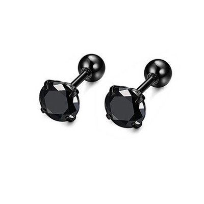 1 par klasičnih CZ/loptastih/stožastih/okruglih/četvrtastih naušnica s nitnama Muškarci od nehrđajućeg čelika Muškarci Ženske naušnice Nakit 3/4/5 mm