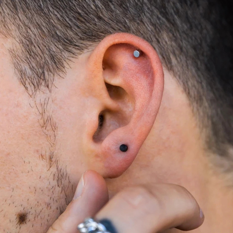 1 par klasičnih CZ/loptastih/stožastih/okruglih/četvrtastih naušnica s nitnama Muškarci od nehrđajućeg čelika Muškarci Ženske naušnice Nakit 3/4/5 mm