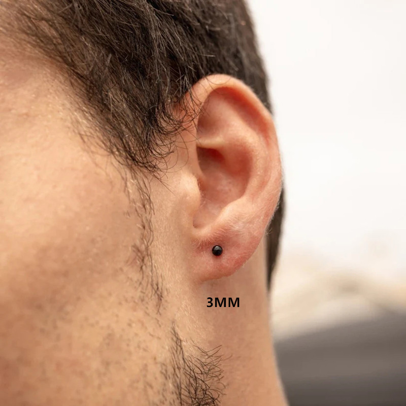 1 par klasičnih CZ/loptastih/stožastih/okruglih/četvrtastih naušnica s nitnama Muškarci od nehrđajućeg čelika Muškarci Ženske naušnice Nakit 3/4/5 mm