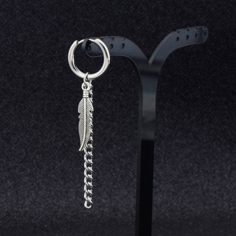 1 pāri modes panku gotikas stila nerūsējošā tērauda nolaižamie auskari, kniedes sievietēm vīriešiem gotikas stila ielu popmūzikas hiphopa roka ausu rotaslietas dāvana