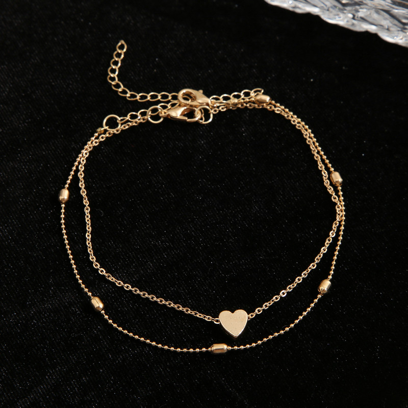 New Fashion Simple Heart Female Anklets Foot Jewelry Leg New Anklets on Foot Ankle βραχιόλια για γυναίκες Δώρα με αλυσίδα ποδιών