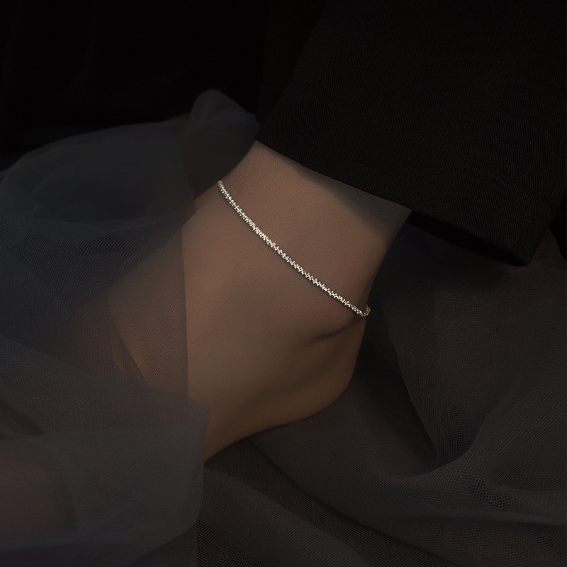 Sparkling Anklet 2022 Καλοκαιρινή ιδιοσυγκρασία ελαφρύ, πολυτελές σχέδιο θέσεων, βραχιόλι με αστραφτερή παραλία, βραχιόλι κοσμήματα Δώρο