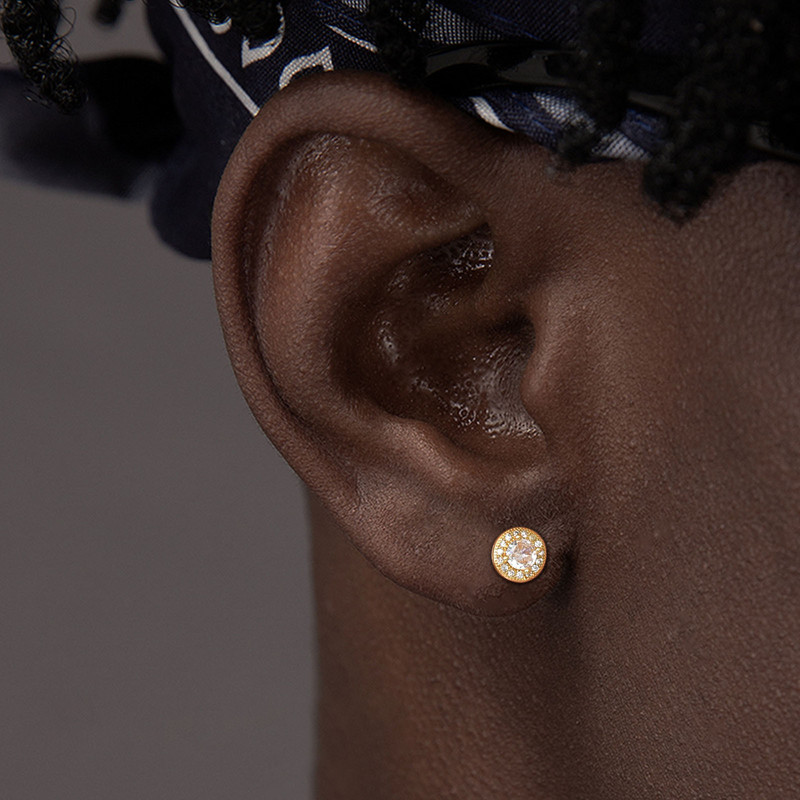 Mprainbow muške luksuzne naušnice s nitnama od CZ kamena, metalni dar zlatne boje za Valentinovo, rođendanski poklon za Očev dan, bbrincos masculinos